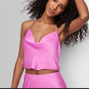 Wild fable satin pink top